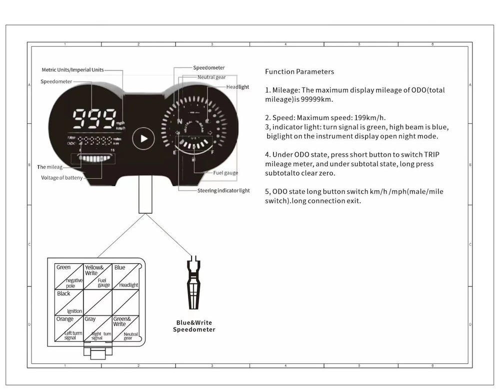 Universal Digital Meter Board For Motorcycle LCD Speedometer TachometerIndicator