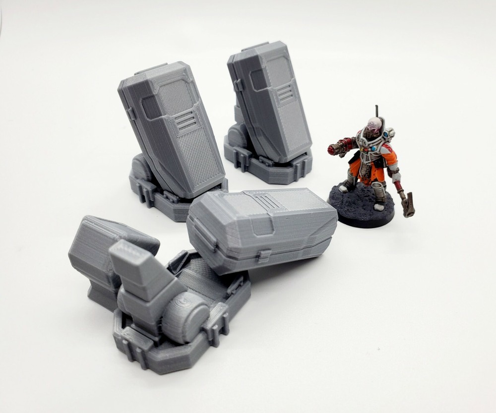 3d Printed Terrain. Sci-fi Stasis Pods