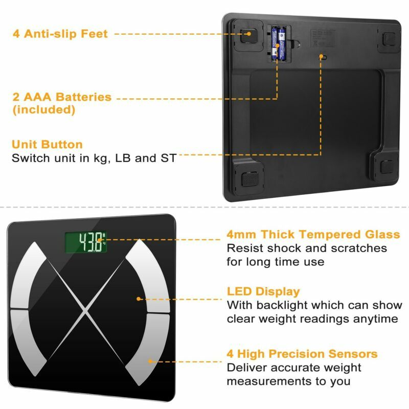 Body Fat Digital WiFi Scale & Weight Composition BMI Smart Scale APP Connection