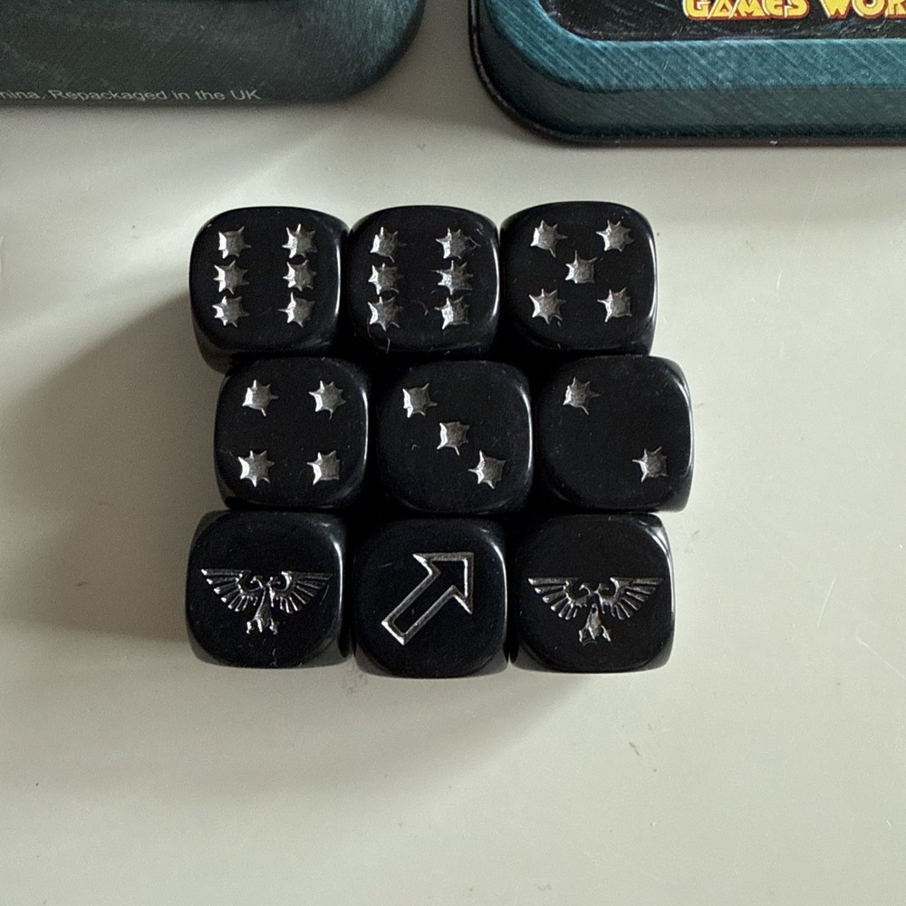 Warhammer 40k Imperial Dice & Tin 2004 OOP Rare