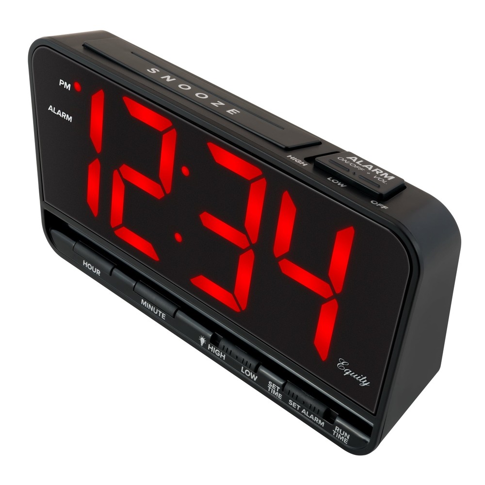 Extra Large LED Alarm Clock Brightness Control Snooze Function Battery Backup US