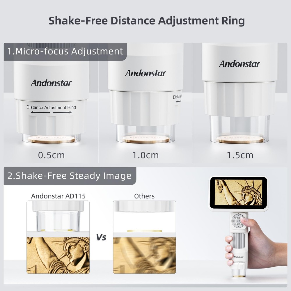 Digital Microscope, 5" 1080P Coin Microscope Camera for Error Coin with 7.3" ...