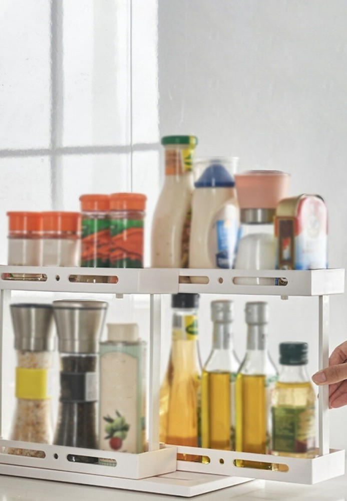 Spice Rack Save Space Foldable Rotating Multi-Function Sage Green - A0067
