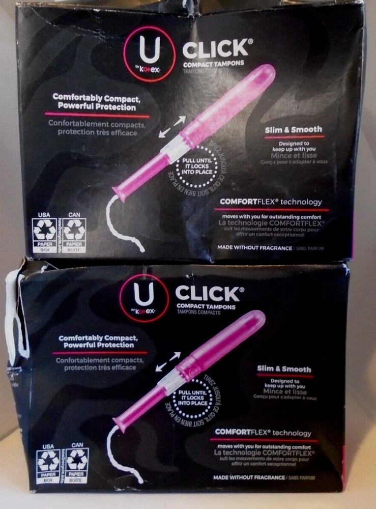 U by Kotex Click Compact Tampons Super Plus & Regular Unscented 32 Count ea