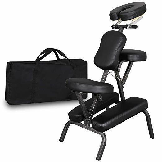 Portable Massage Chair Foldable Tattoo Therapy Chair PU Leather Pad Spa Salon
