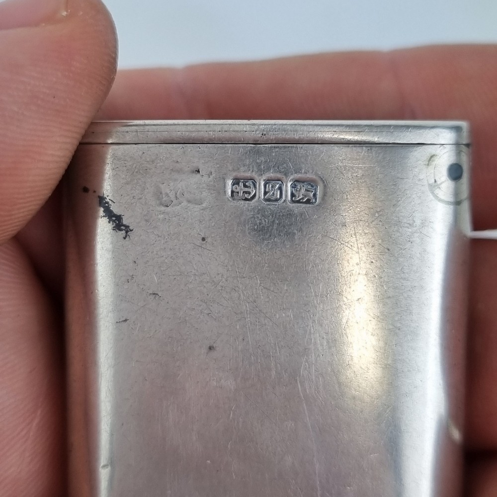 Antique Solid Silver Vesta Case With Inscription Birmingham 1892