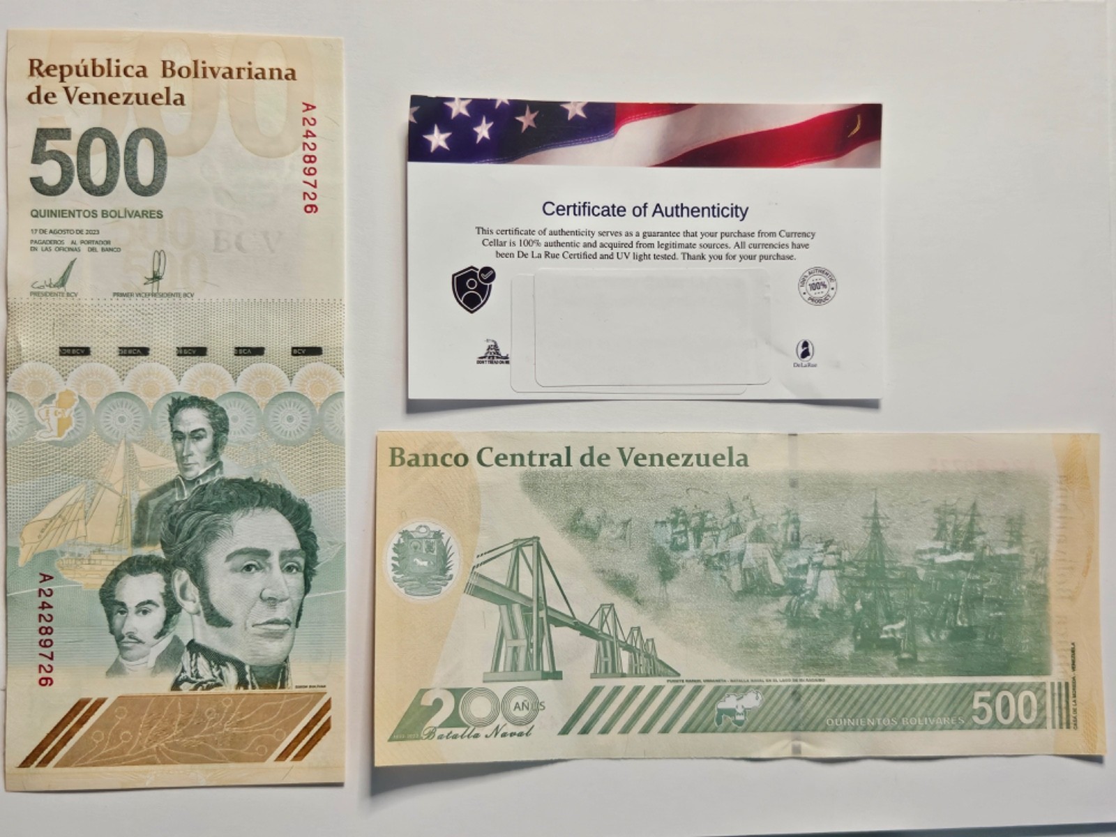 10 x VENEZUELA 500 DIGITALES 2023 Bolivar soberano USA SELLER bundle w/COA!!