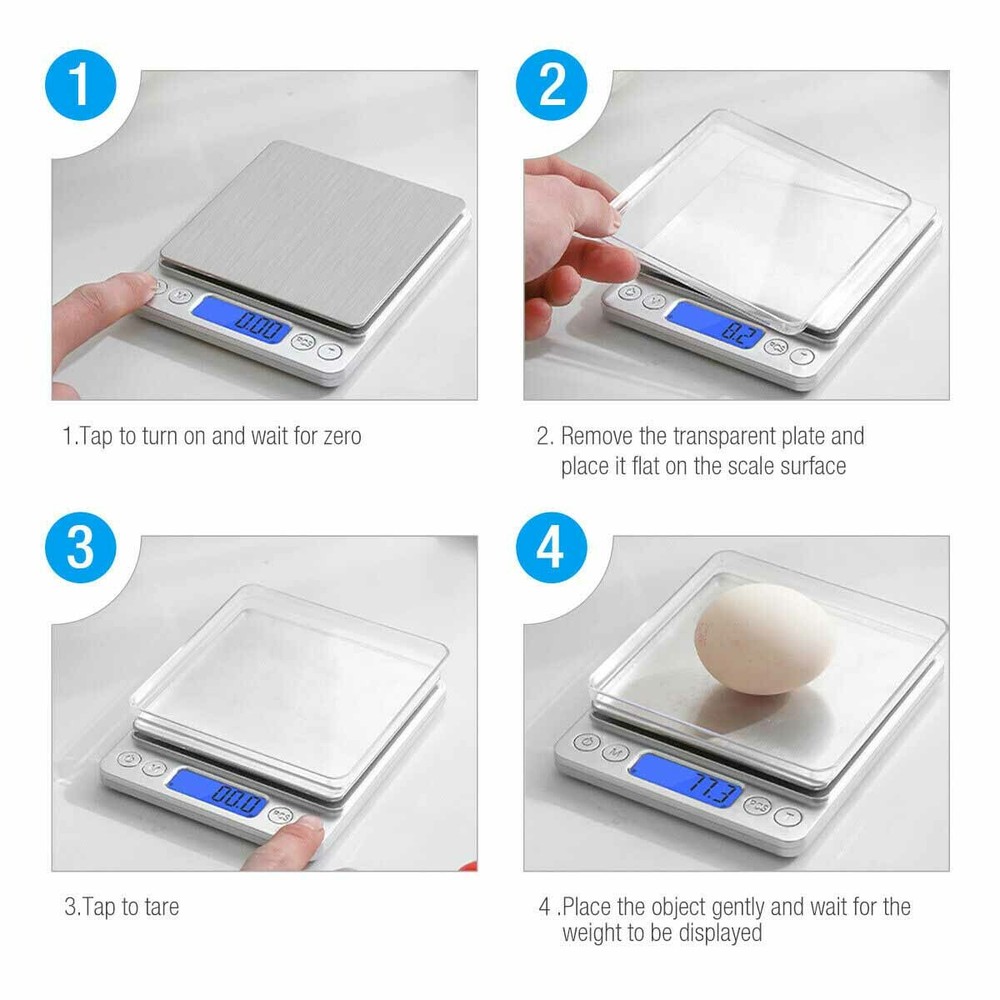 Digital Kitchen Scale 2000g / 0.1g Mini Pocket Jewelry Scale