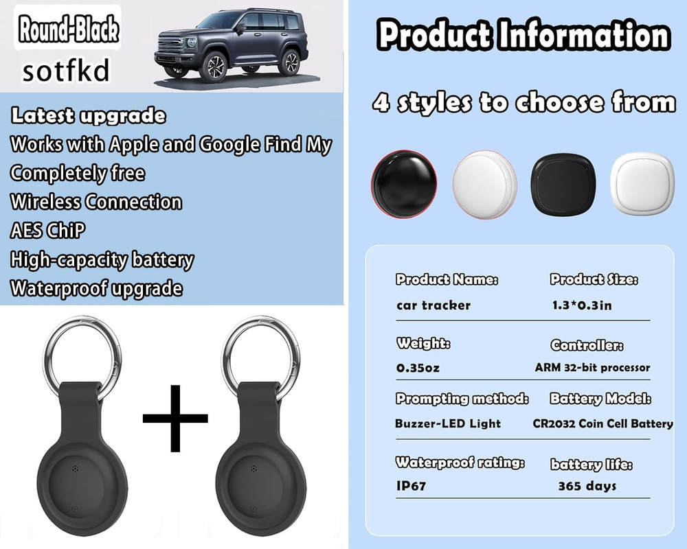 2 Pack No Subscription GPS Tracker for Vehicles,Car Tracker Device Hidden for Ve