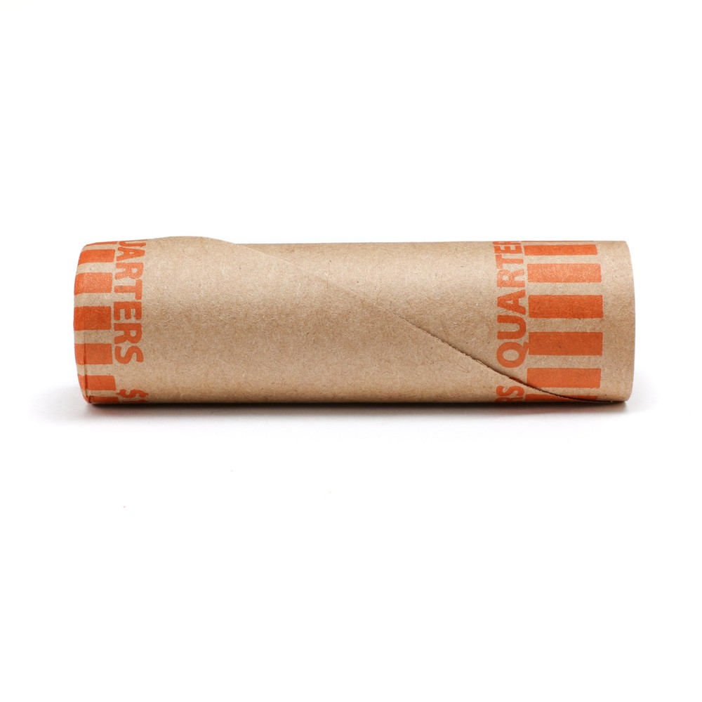 Crimped Quarter Coin Wrapper, $10 Roll Orange (1000 pcs)