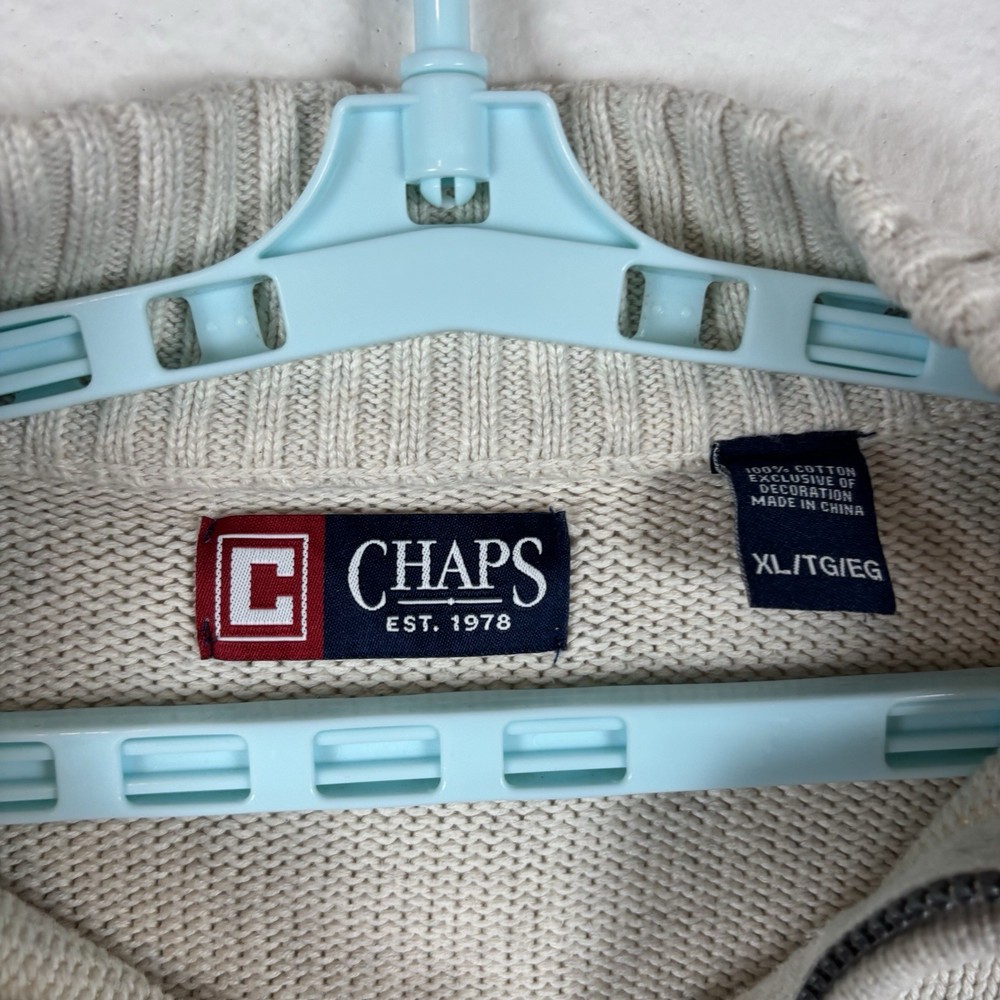Chaps Mens Sweater Sz XL Long Sleeve Solid Comfy Heavy Pullover Excellent