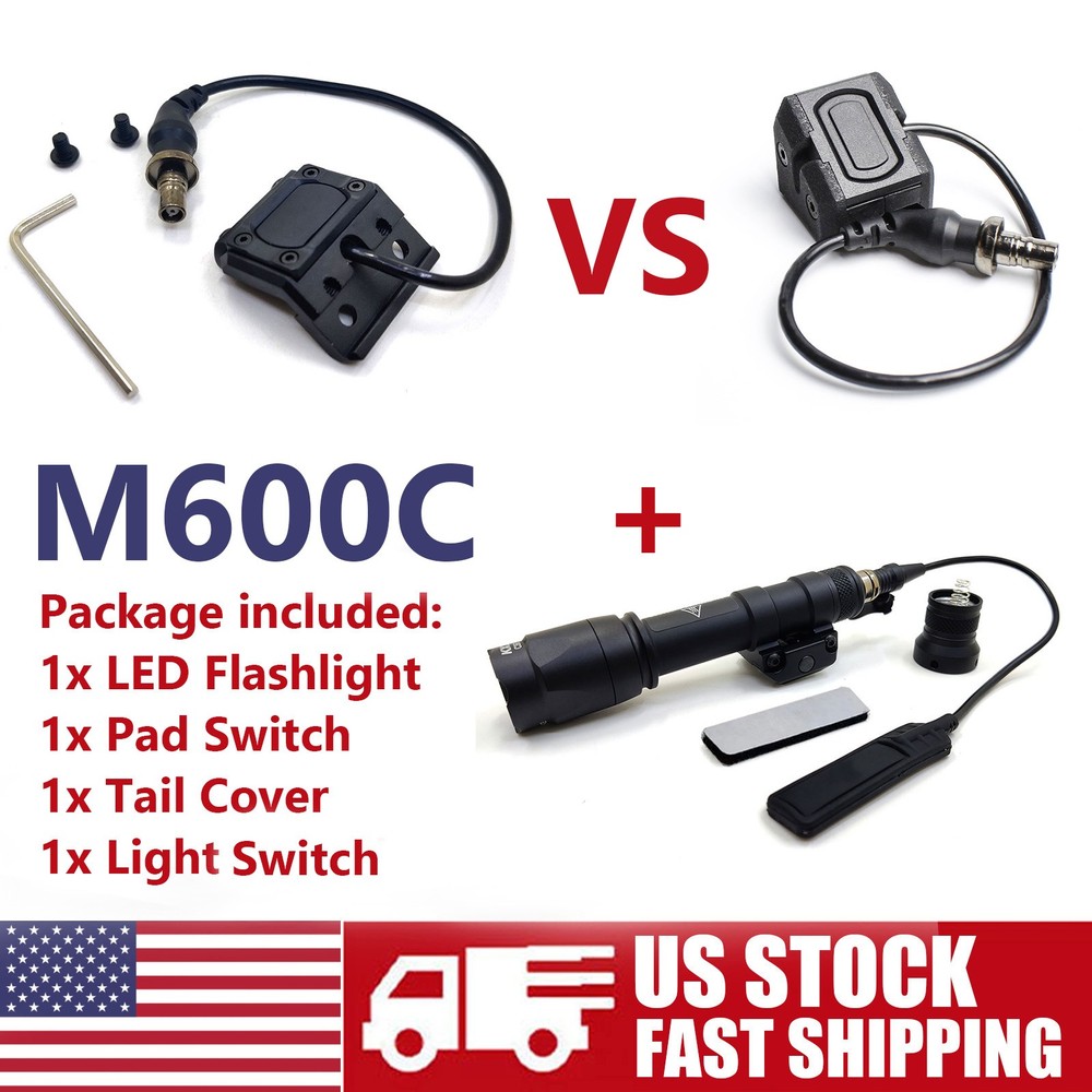 M600C Picatinny Weapon Flashlight W/ Remote Switch + Mod Button Light Switch US