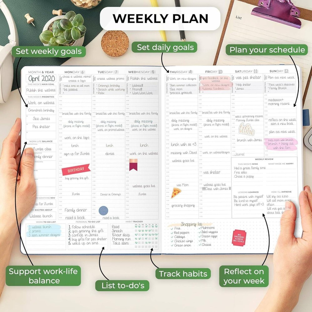 Clever Fox Hourly Planner PRO Schedule Weekly Planner A4