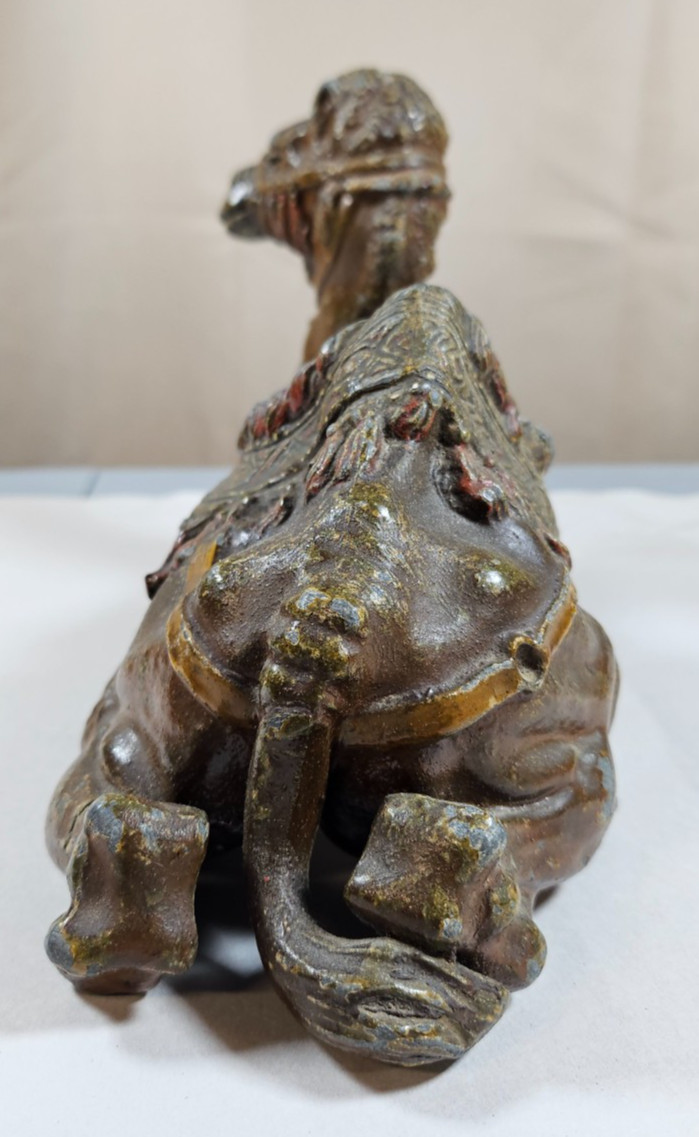 Vintage Spelter Camel Inkwell Heavy Desk Piece Bronze Tone As-Is 2lb 8oz