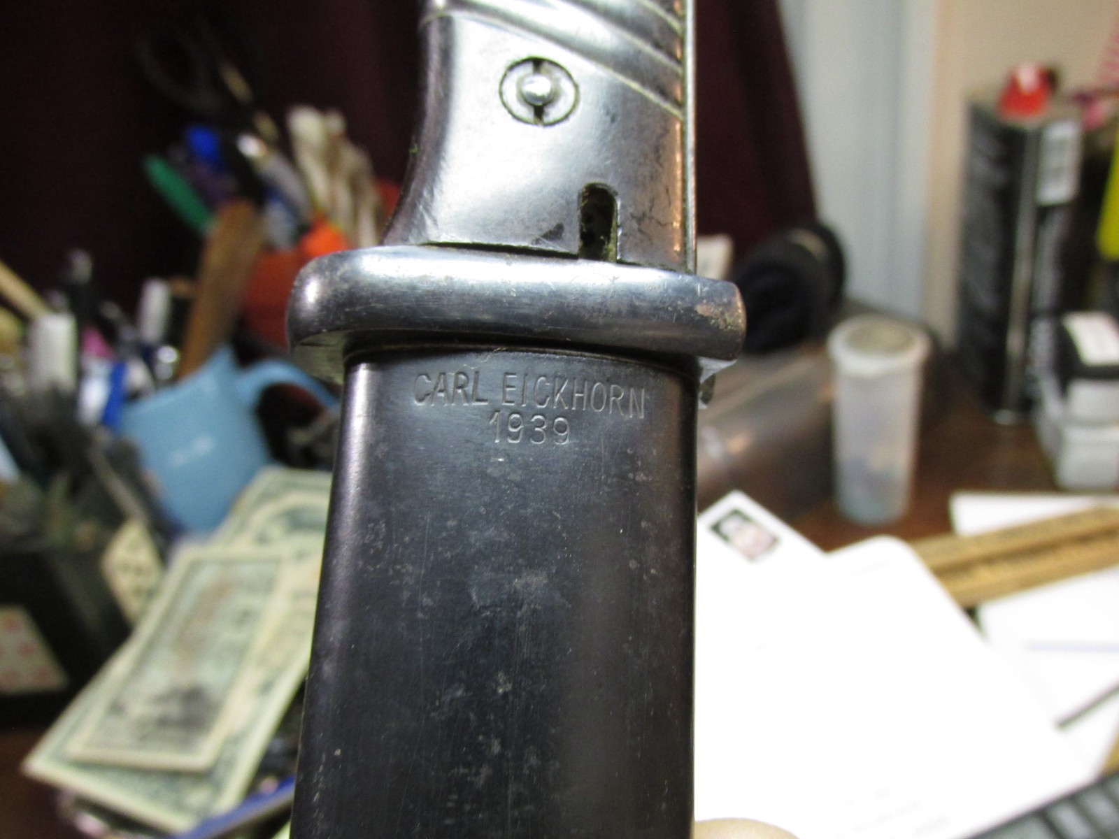 COSMOLINED W.K.C. WWII German Bayonet K98 IN 1939 CARL EICKHORN SCABBARD