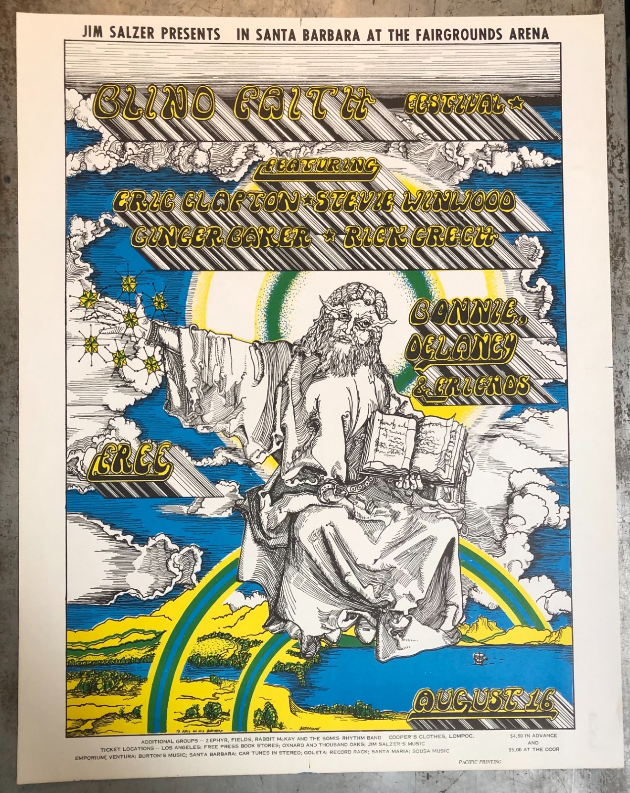 BLIND FAITH in Santa Barbara, 1969 - ORIGINAL 1ST PRINTING POSTER!