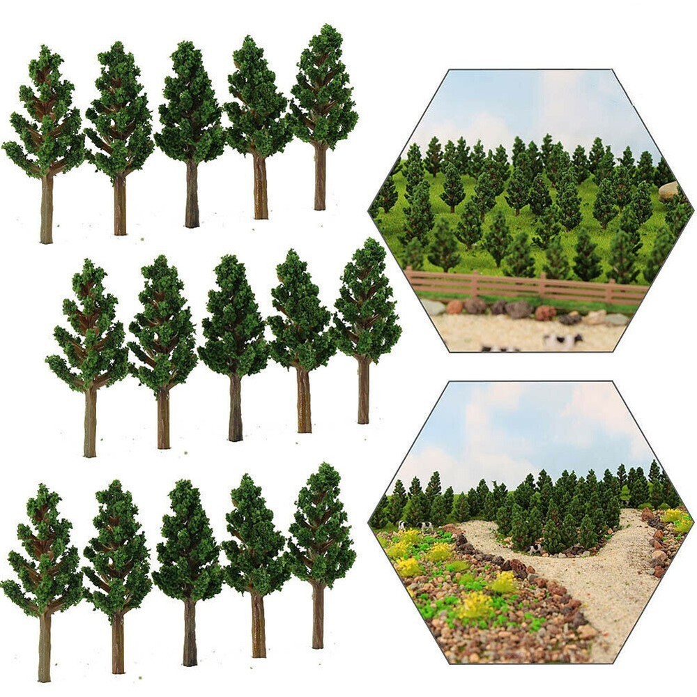 100Pcs Model Trees 38MM Model Pine Trees N Scale Train Railroad Landscape Layout