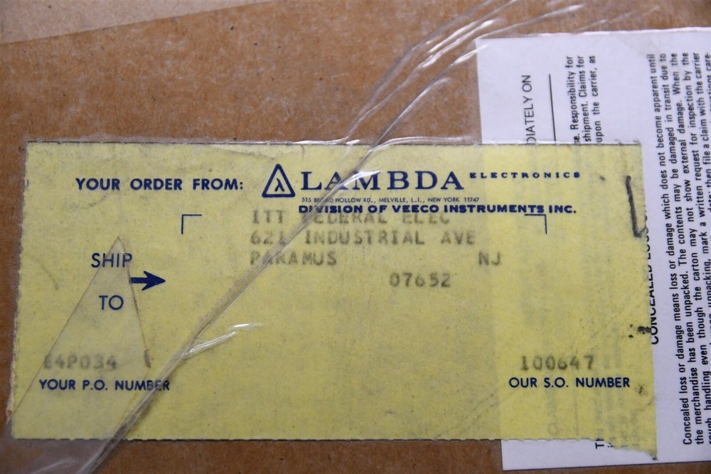 Lambda 8Vdc - 9.5Vdc @ 18A Regulated Power Supply LCS-D-12. RMS Ripple < 250µV!