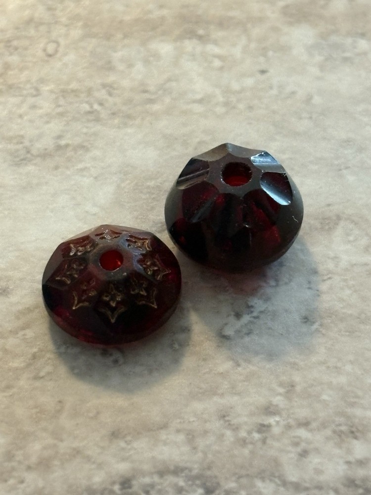 Antique Victorian Ruby Red Glass Whistle Button Lot Set