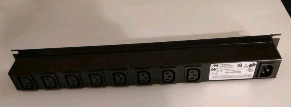 19 In Rack Mount Basic PDU, 10A, Single Phase 120-240V, Front & Rear Facing C13s