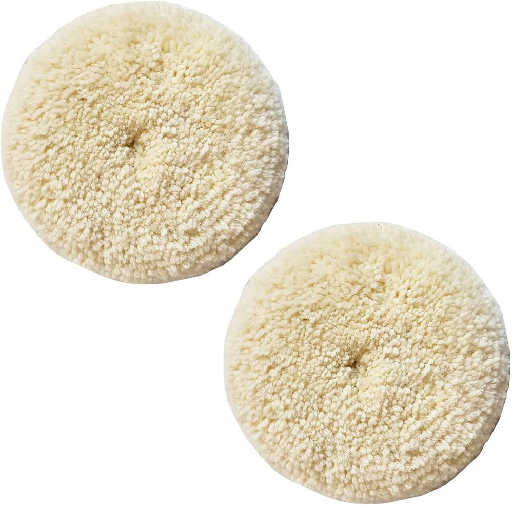 Wool Polishing Pads 7" Buffing Pads with Hook and Loop Back for Compound Cutting