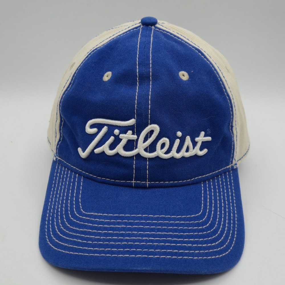 Titleist Blue White Script Logo Adjustable Strapback Golf Hat OSFA
