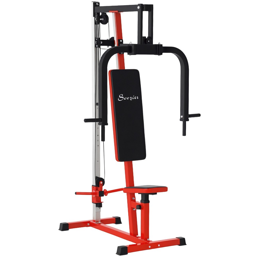 Soozier Chest Fly and Press Machine for Upper Body Training, Red