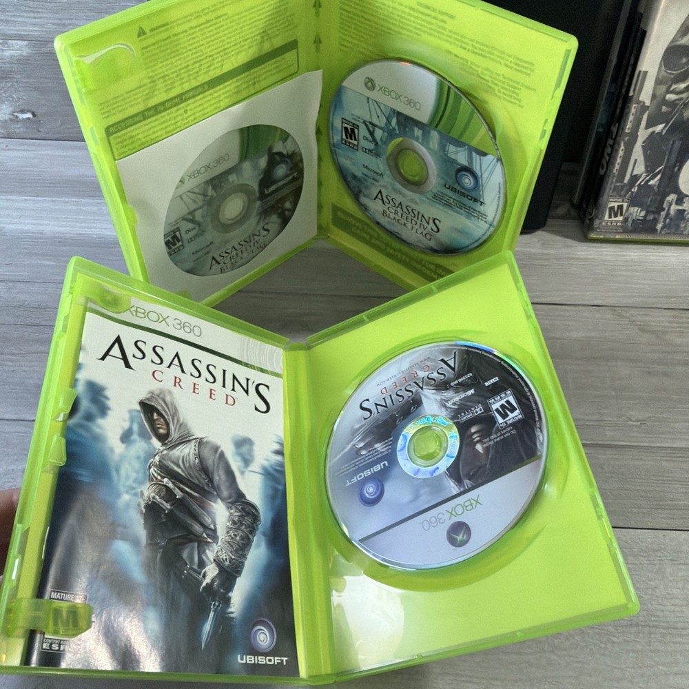 Microsoft Xbox 360 Slim S 4gb Console Bundle 5 Games Controller And Cords