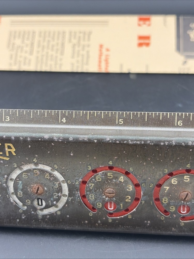 Vintage Addometer Adding Machine Calculator & Stylus Pen Co Chicago Complete