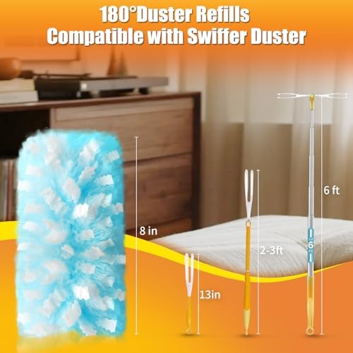 Count Dusters Refills Compatible with Swiffer Duster, 180° Disposable Multi 40