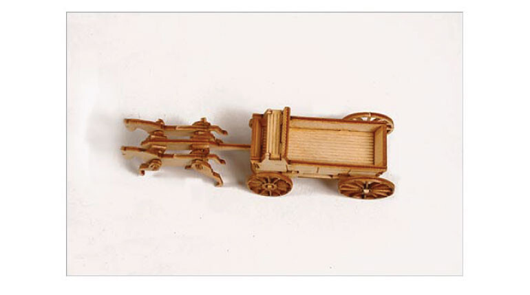 YoungModeler Western Wagon Set Wooden Model Kit