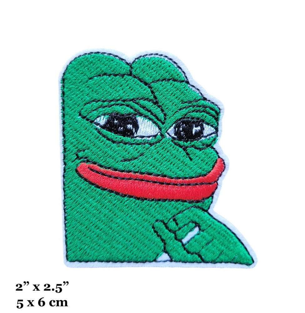 Pepe The Frog Meme Embroidered Iron On Patch