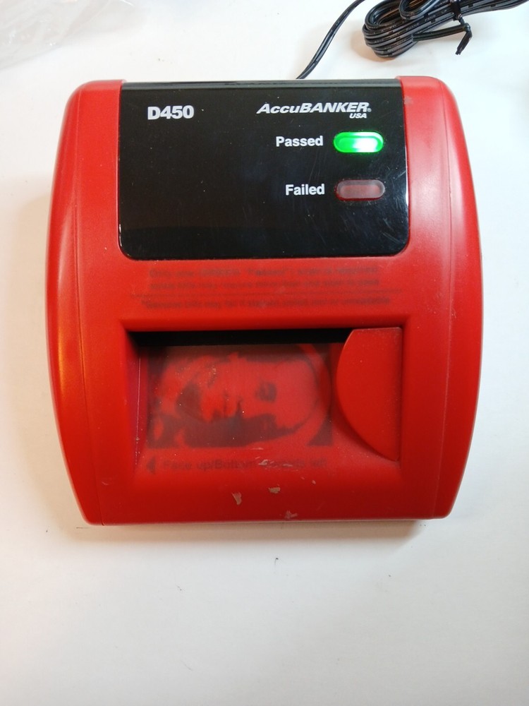 AccuBanker D450 Automatic Counterfeit Bill Detector w/AC Adapter UNTESTED AS-IS