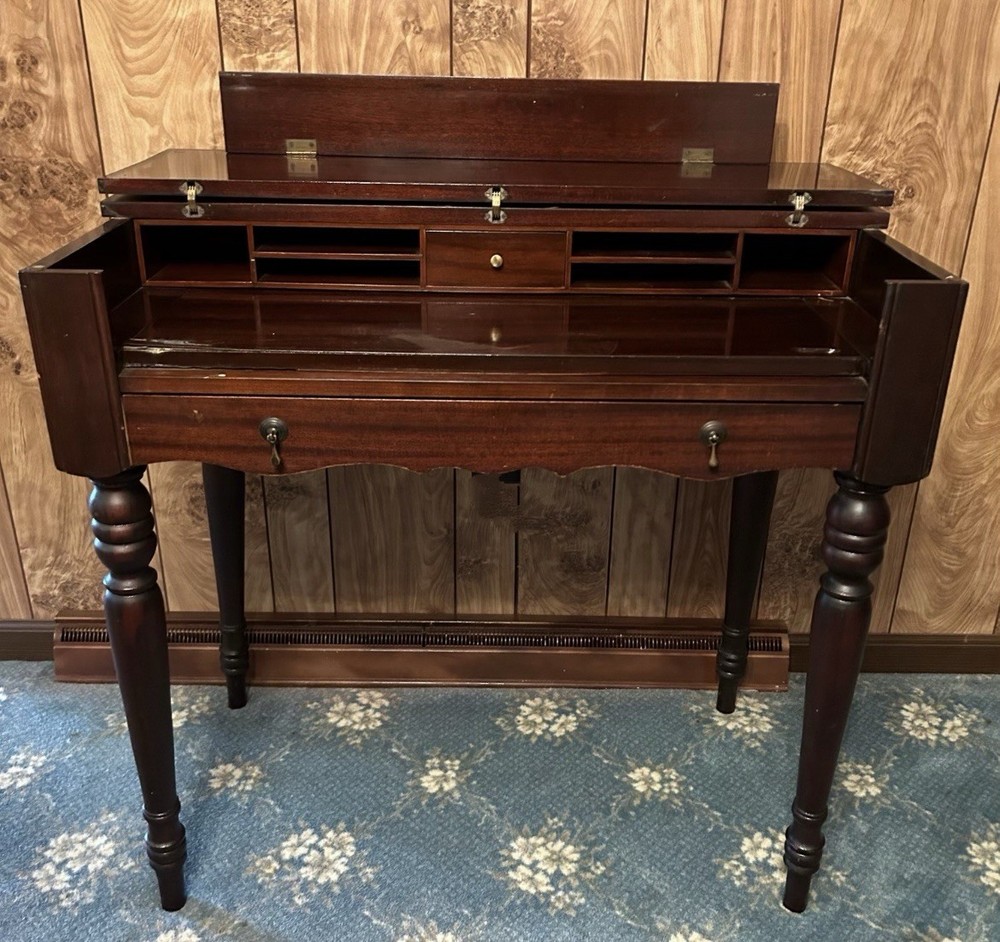 Vintage Spinet Wood Writing Desk