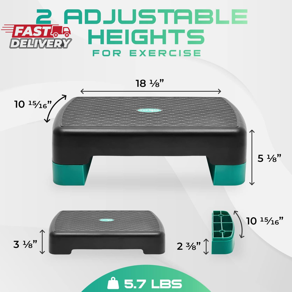 Yes4All Aerobic Exercise Step Platform, Exercise Stepper with Risers for Cardio