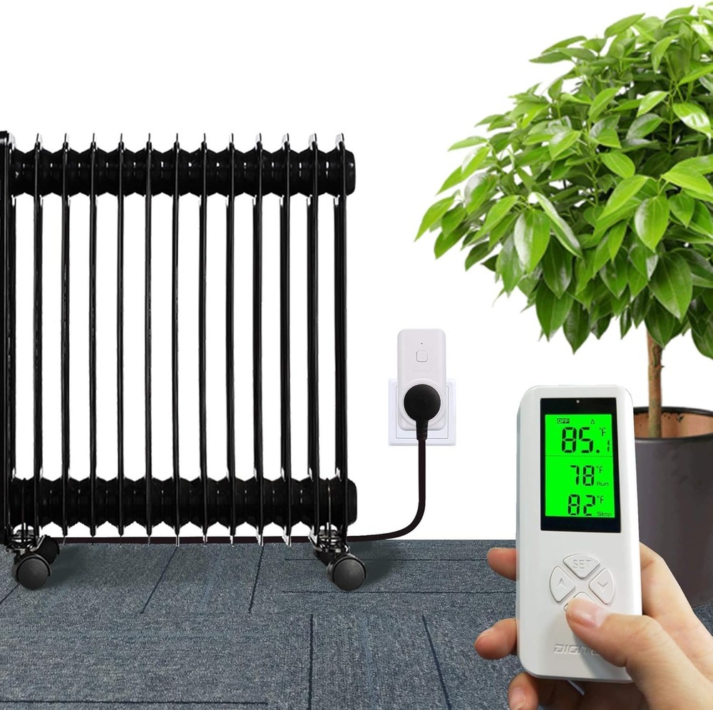 Wireless Temperature Controlled Outlet, Digital Plug in Thermostat White-100