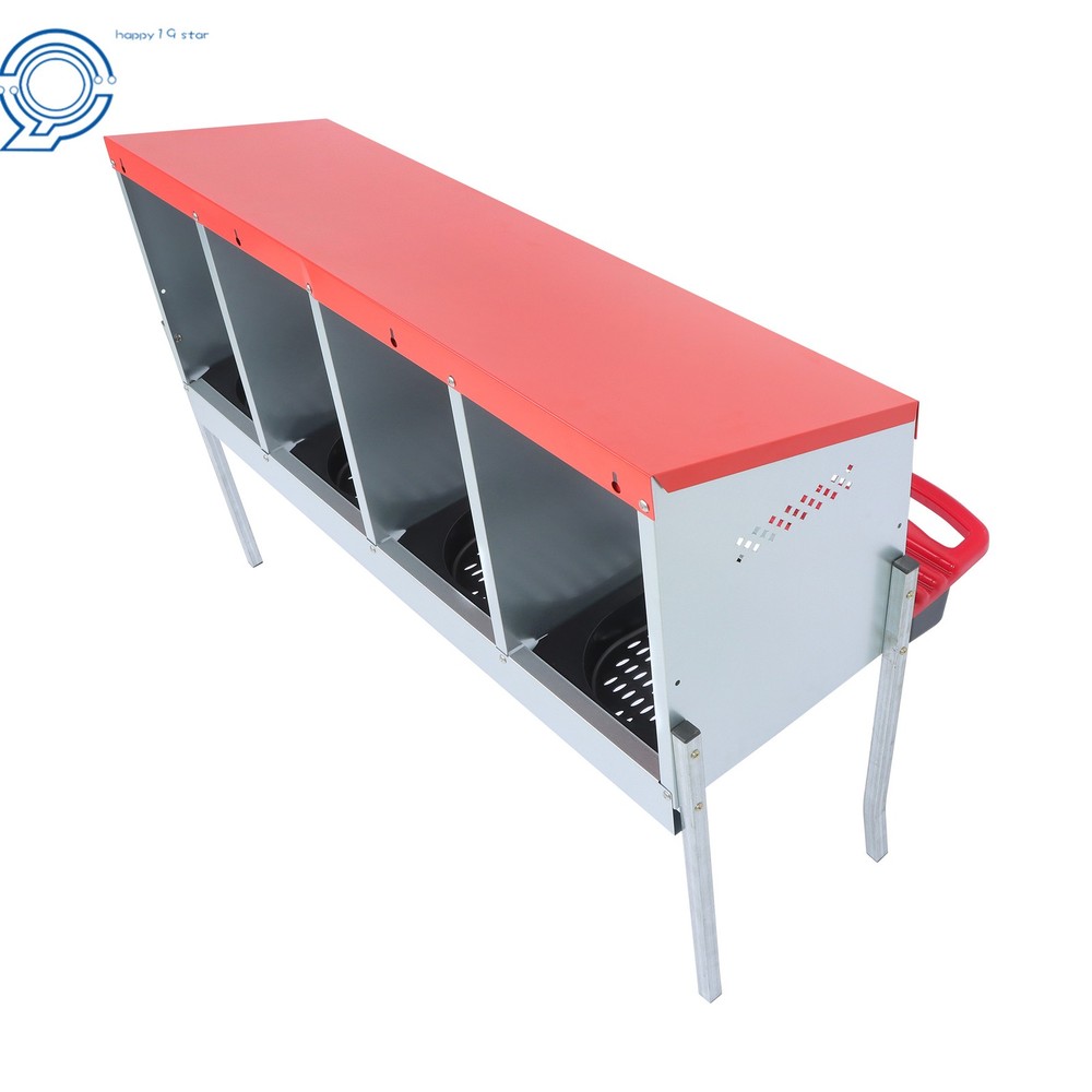 Roll Out Chicken Nesting Boxes For Laying Eggs Coop 4 Compartment
