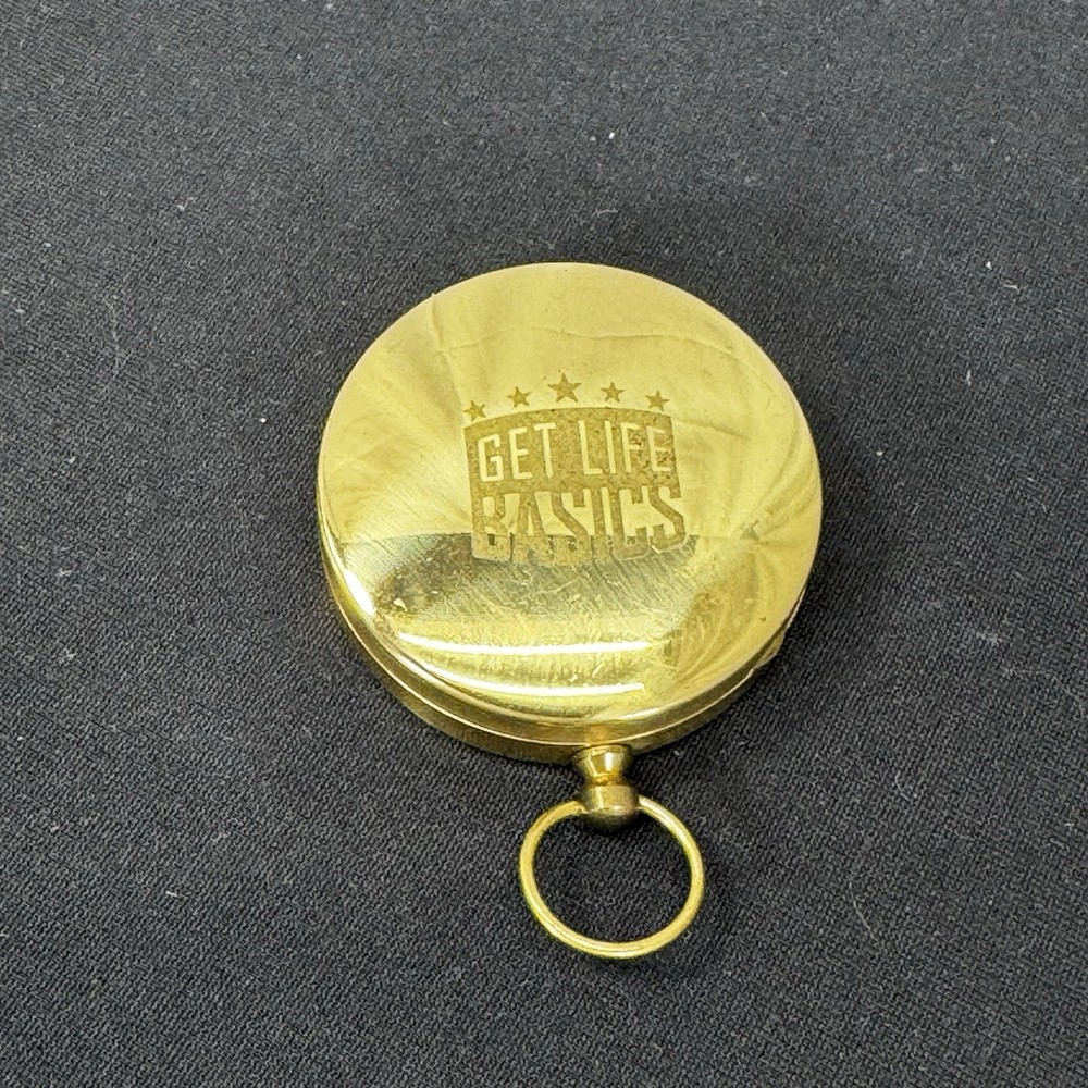 Vintage Brass Pocket Compass with Hinged Lid – Working Condition