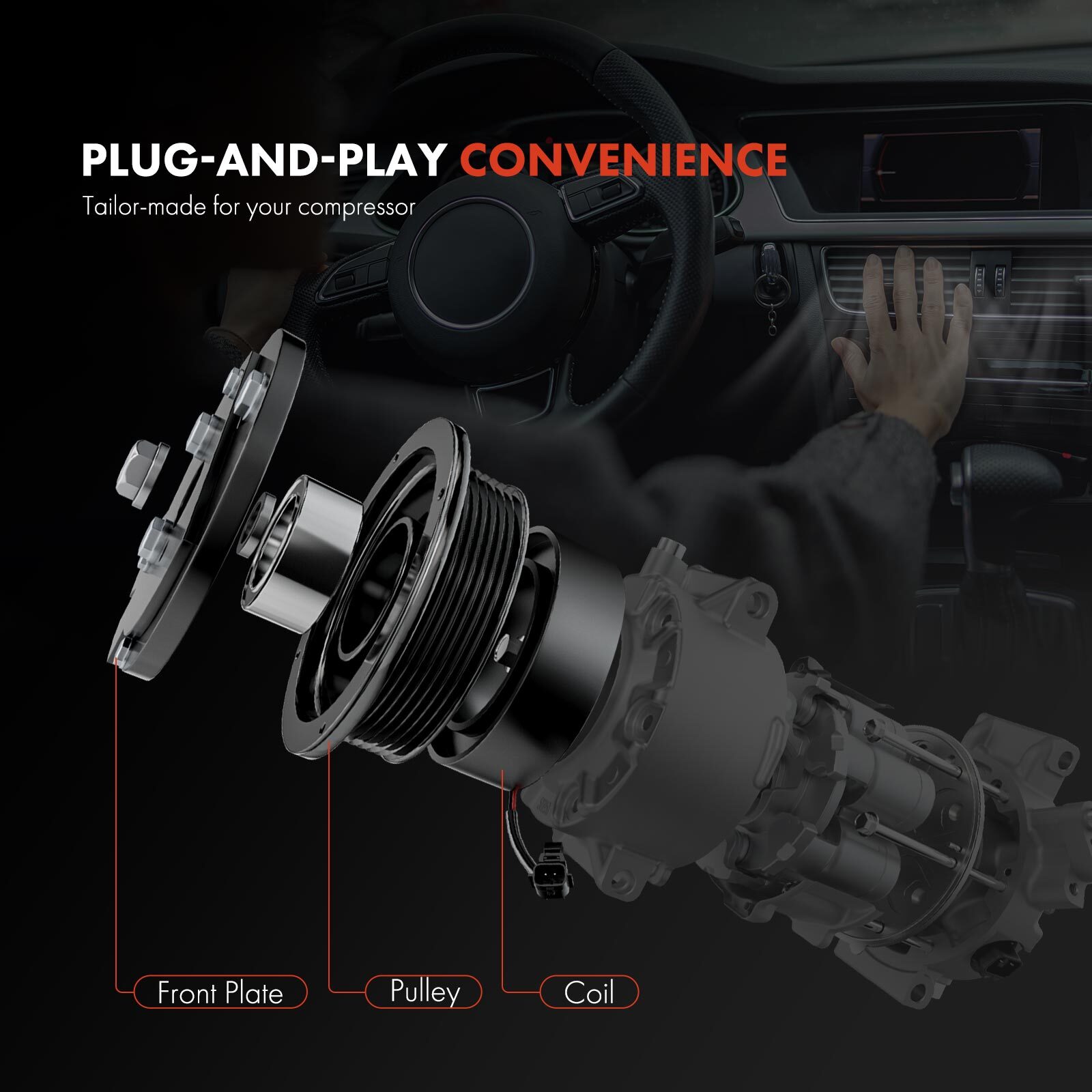 AC Compressor Clutch Kit for GMC Sierra Savana Yukon Cadillac Escalade Hummer