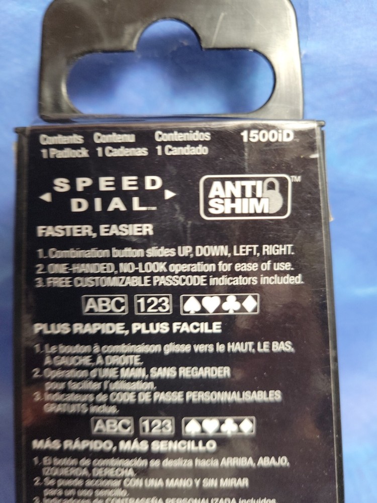 New - Master Lock 1500ID Speed Dial Combination Lock (Red)