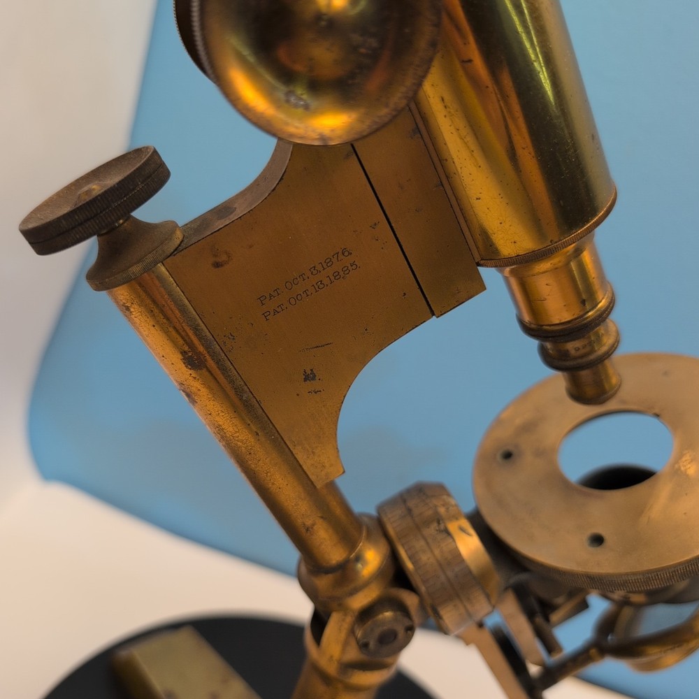 Antique Bausch & Lomb Optical Universal Model Brass Microscope circa 1885–1890