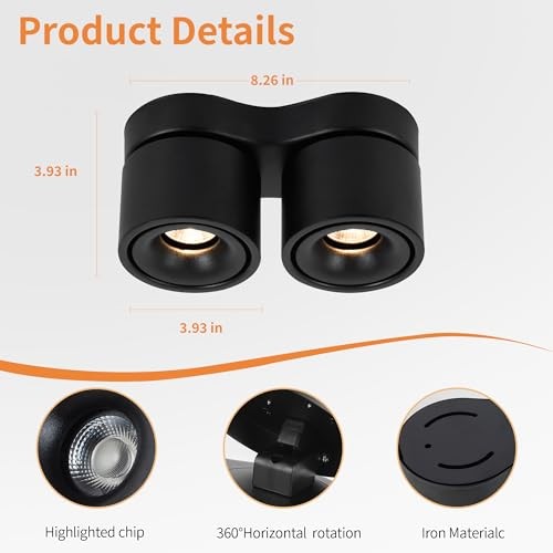 LED Dimmable Ceiling Spotlight 24W 5CCT Black - 24 Watts