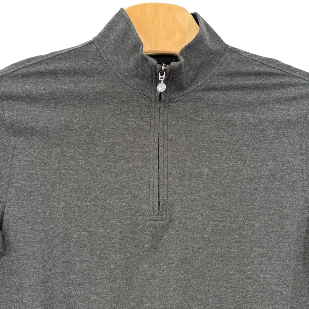 Linksoul Quarter Zip Pullover Men Medium Charcoal Heather Stretch Golf NEW