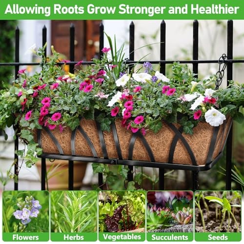 Pack4 Inch Rectangle Coconut Liners for Planters, Natural Coconut 24inch 2