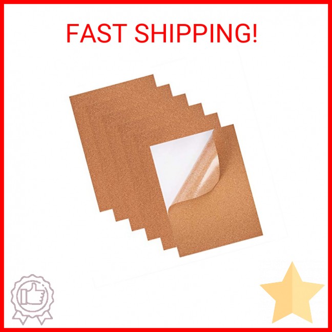 BENECREAT 8 Pack Self-Adhesive Cork Sheets 1mm Thick A4 Rectangle Insulation Cor