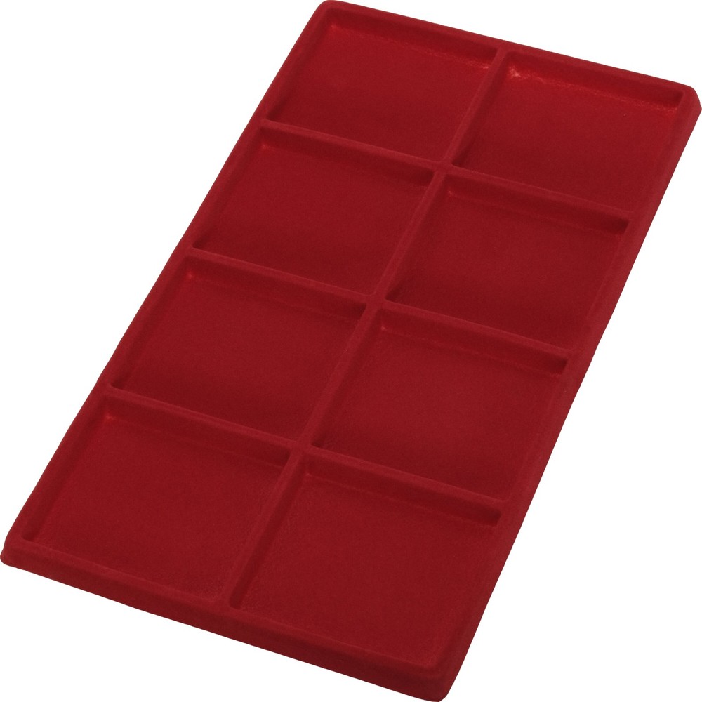 5 Red 8 Compartment Display Tray Inserts
