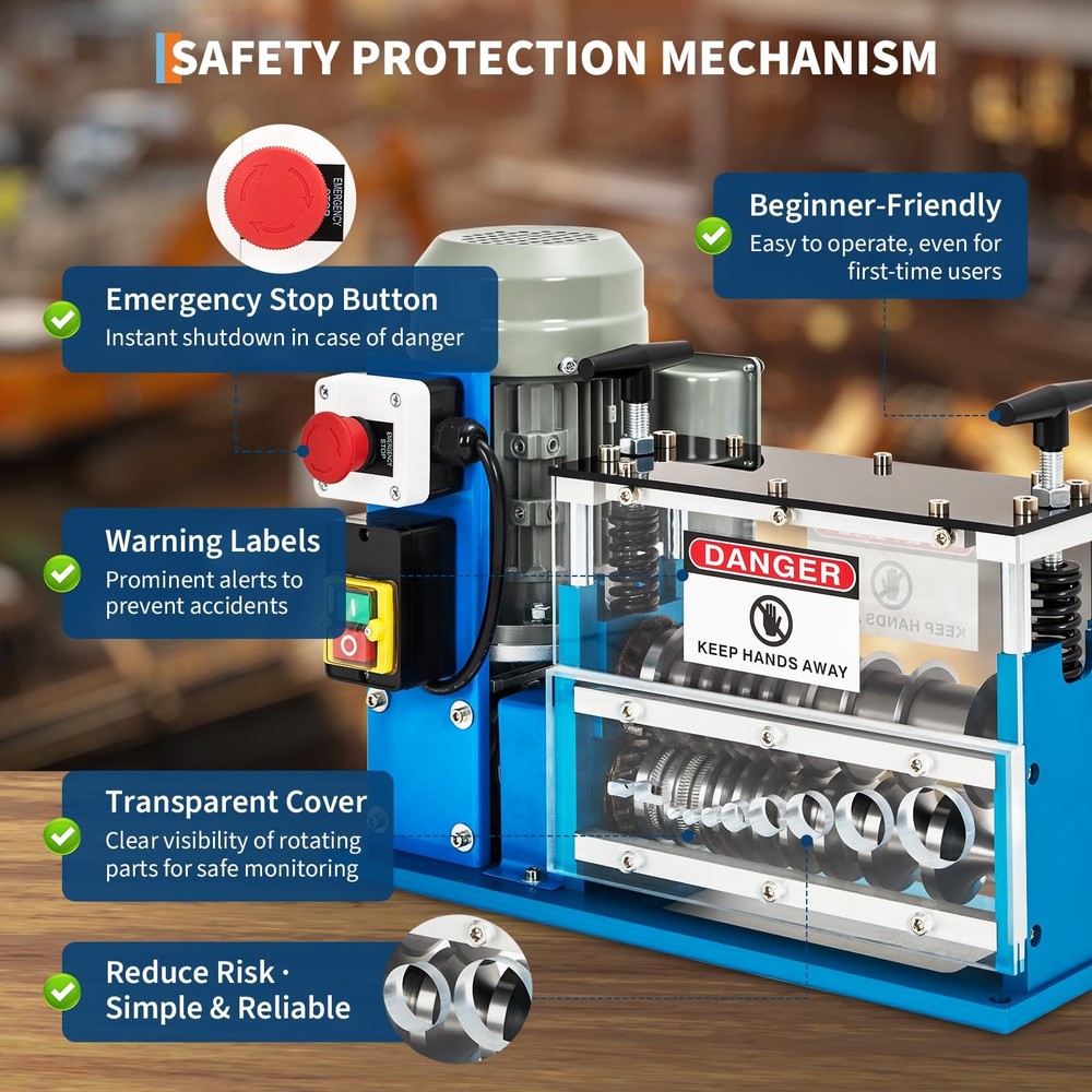 370W Automatic Electric Wire Stripping Machine for Copper Cable – 10 Channels