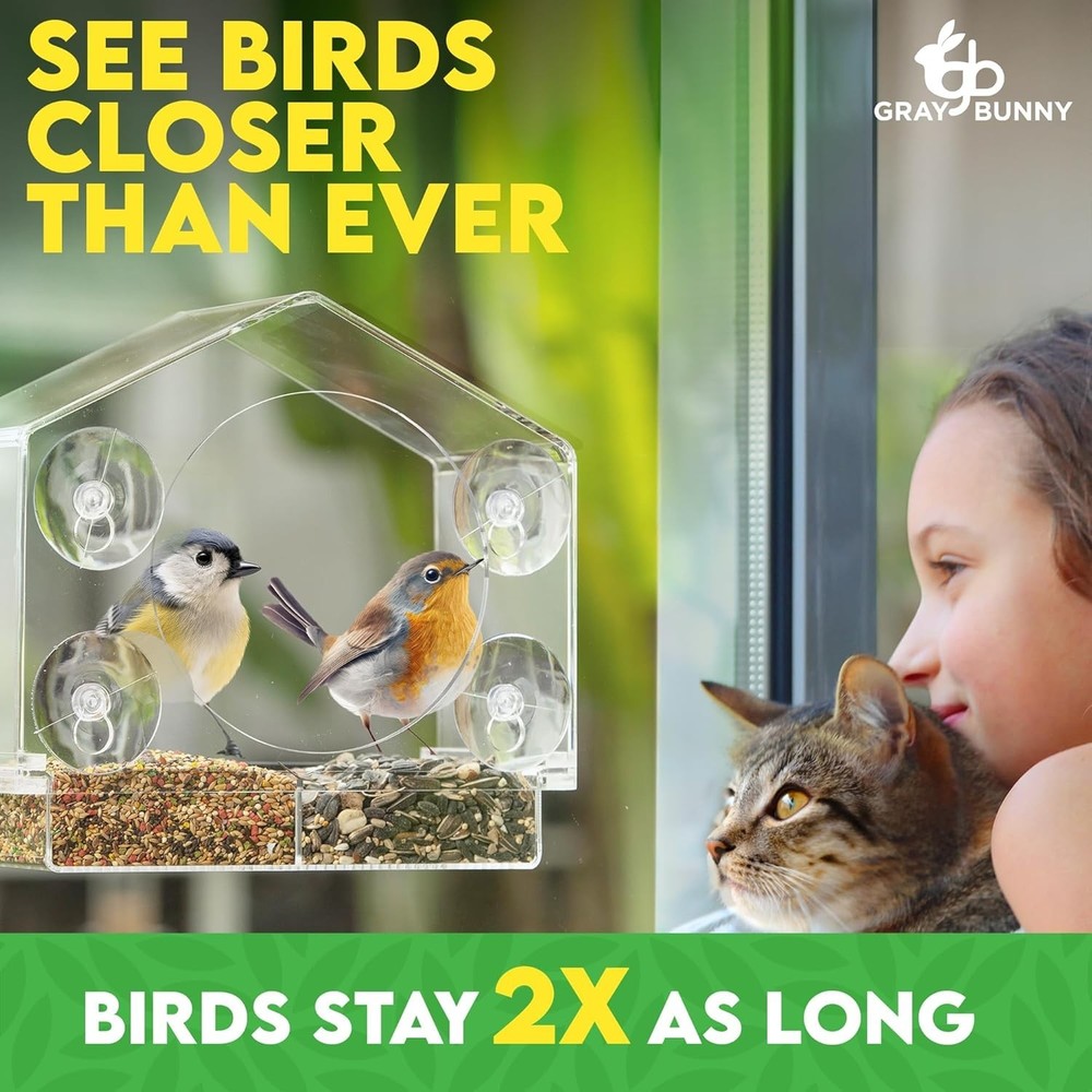 Window Bird Feeder with Strong Suction Cups