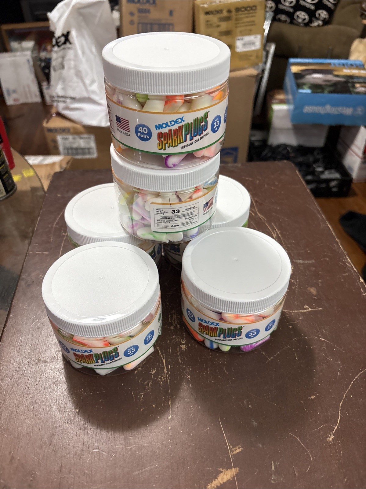 Lot Of (6) Moldex Sparkplugs Earplug Canister 6684 - 40 Pair Free Shipping