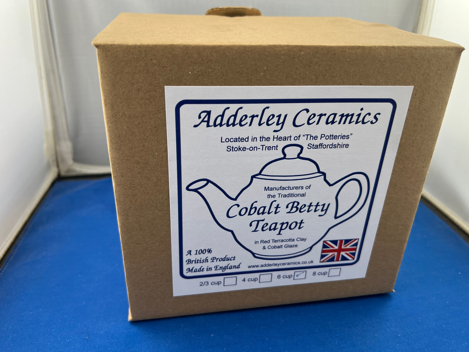 GENUINECOBALT BETTY, Red Clay, Rockingham Glaze, 6 Cup Tea Pot, MADE IN ENGLAND